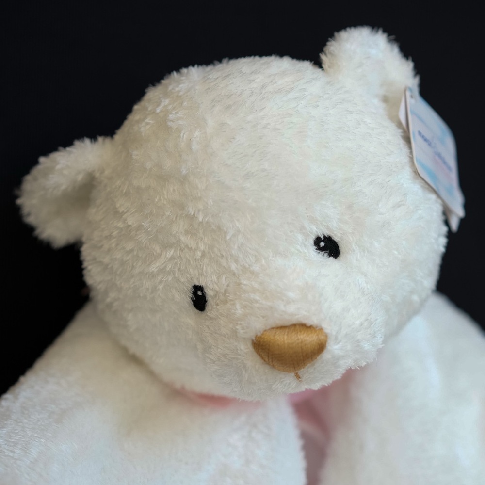 NWT  20"x22" Baby GIRLS- SECURITY BLANKET MARCH OF DIMES - White POLAR BEAR (Q3)